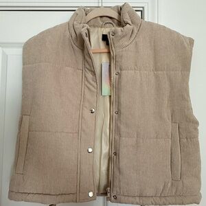 Say What? Tan Corduroy Vest